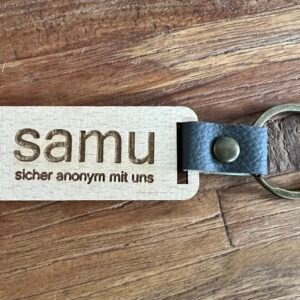 samu® ID Anhänger Holz mit Leder